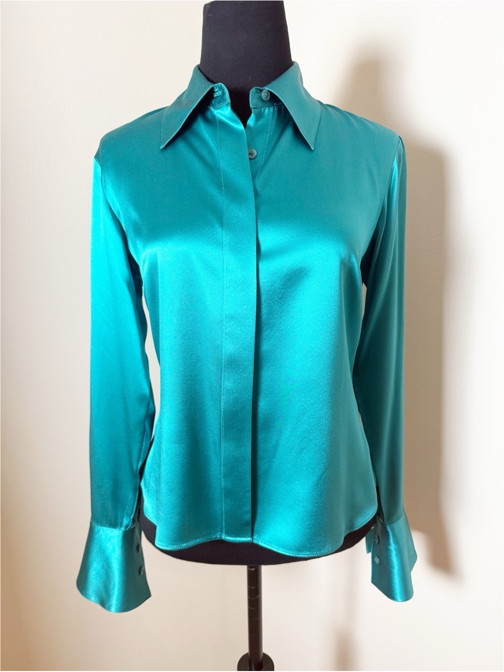 Vintage Bloomingdales Silk Button Blouse Size 6P